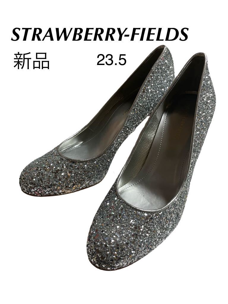 新品　ストロベリーフィールズ　ラウンドトゥパンプスグリッター　SVF_画像1