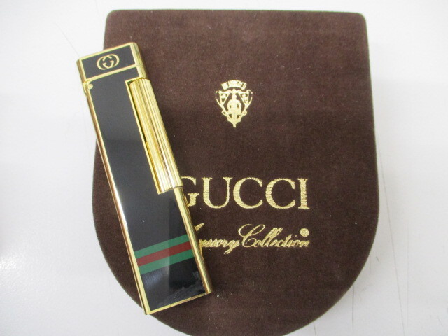 (3111) GUCCI ライター グッチ ゴールド 喫煙具 現状品_画像1