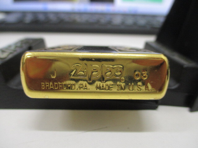 (3112) ZIPPO ジッポー BRADFORD.PA. 金色 ゴールドカラー 現状品_画像5
