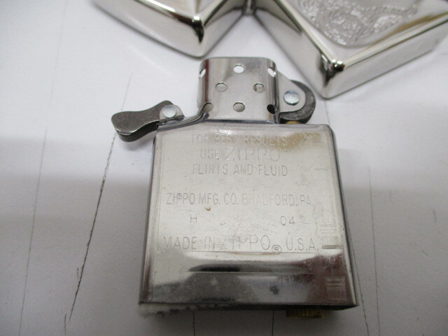 (3114) プラチナ仕上 Zippo 灰皿付き PLATINUM COATING LIMITED EDITION ジッポー ライター 現状品_画像8