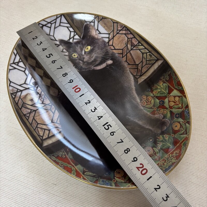 高級陶器 ロイヤルウースター レイチェルの猫 IVORY CATS オーバル レスクーアン 飾り皿 IW511AZ01RYL_画像7