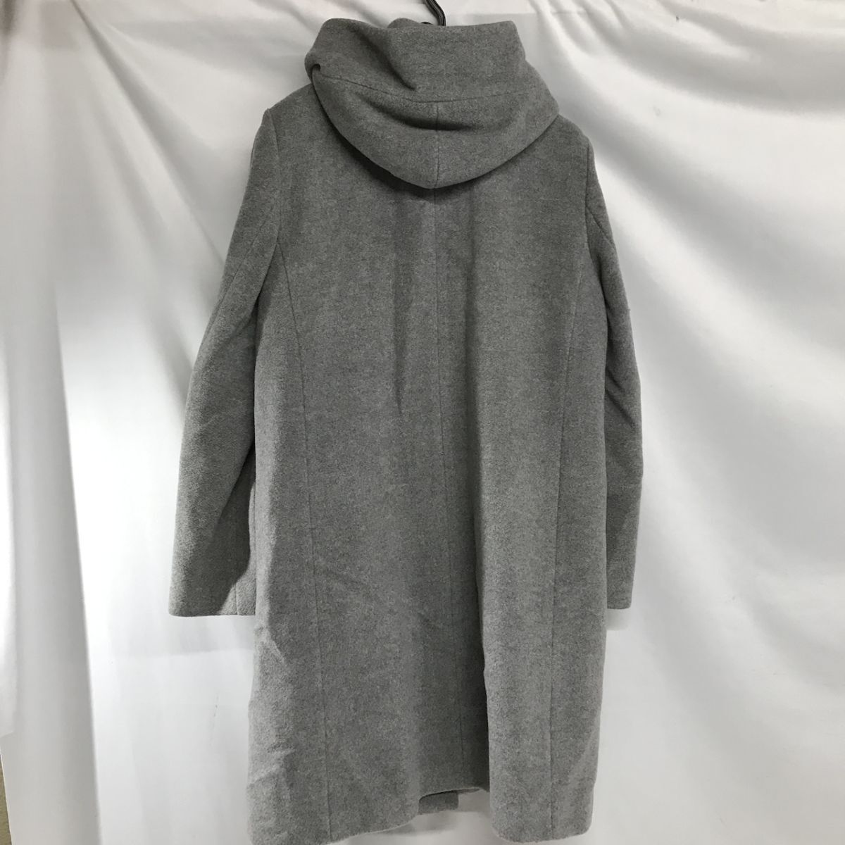 美品 UNTITLED プレミアムライン フーテッドコート ウール ロングコート ブルーグレー Mサイズ アンタイトル嶺D1004-32_画像4