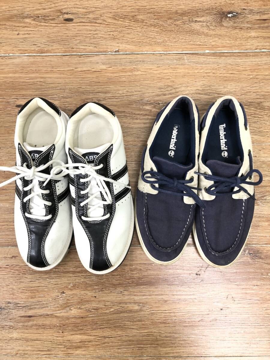 ティンバーランド デッキシューズ スニーカー ネイビー 紺色 スエード調 メンズ カジュアルシューズ 25.5センチ 26センチ CH1183-4_画像2