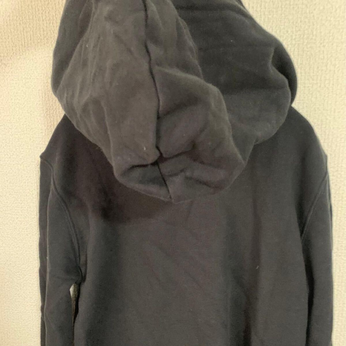 【USED】adidas アディダス レディースパーカーMサイズ 黒 トレファイルロゴ大きめ プリントロゴ_画像7