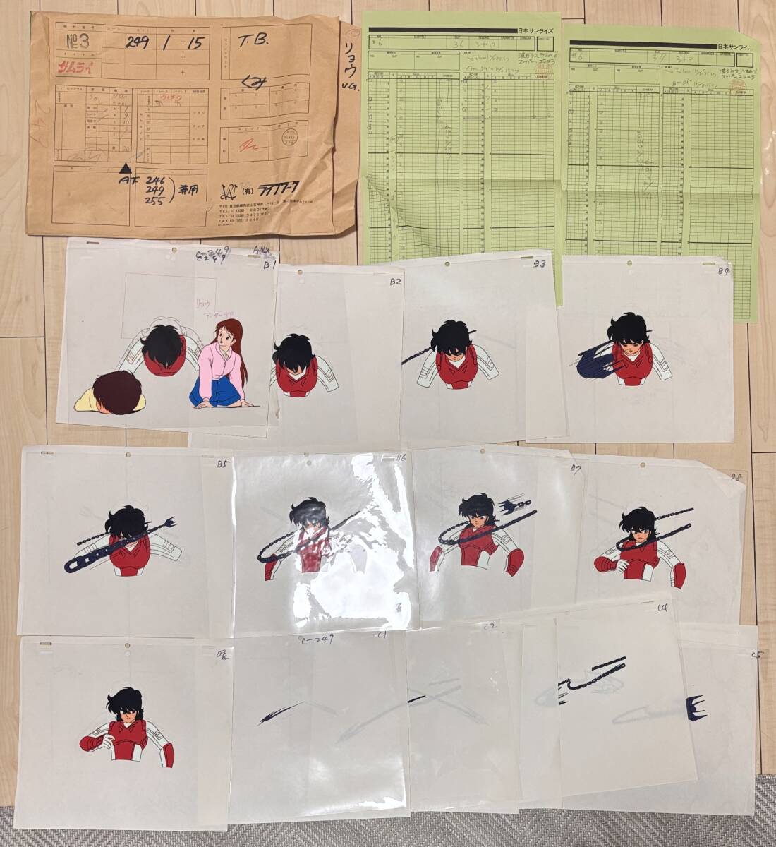 D530 Yoroiden Samurai Troopers цифровая картинка . огонь. ryou подлинный рисовое поле . указанный документ конверт комплект исходная картина анимация Ikeda .. Цу . Sunrise аниме подлинная вещь редкость 