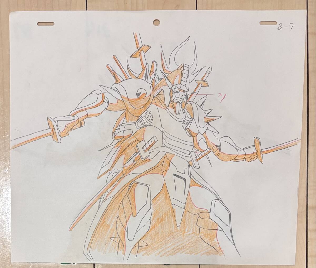 D476 当時物！鎧伝サムライトルーパー 毒魔将 那唖挫 ナアザ セル画 原画 動画 池田成 浜津守 サンライズ アニメ レア_画像2