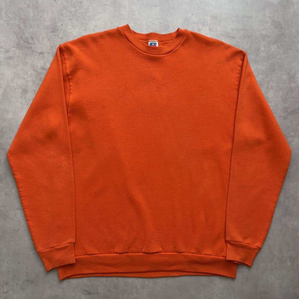 80s USA製 RUSSELL フロッキー プリント スウェット サンフェード 肉厚 ヴィンテージ ビンテージ ラッセル 検 50s 60s 60年代 Champion 前V_画像2