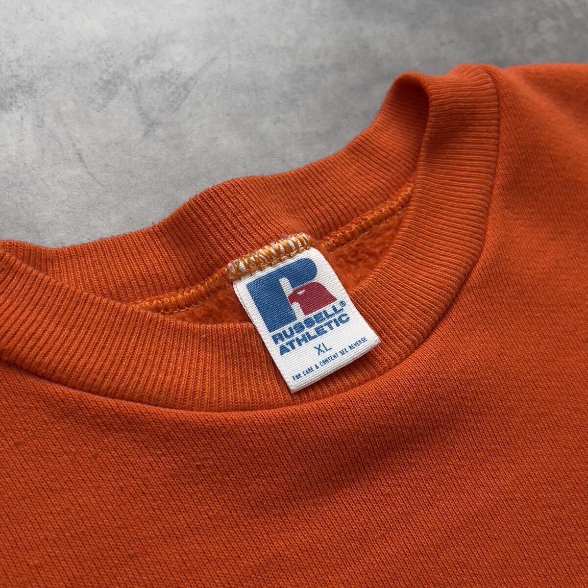 80s USA製 RUSSELL フロッキー プリント スウェット サンフェード 肉厚 ヴィンテージ ビンテージ ラッセル 検 50s 60s 60年代 Champion 前V_画像4