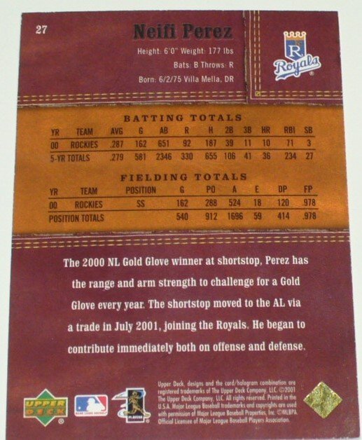 UPPER DECK/WINNER2000/Royals*Neifi Perez(27)Gold Glove