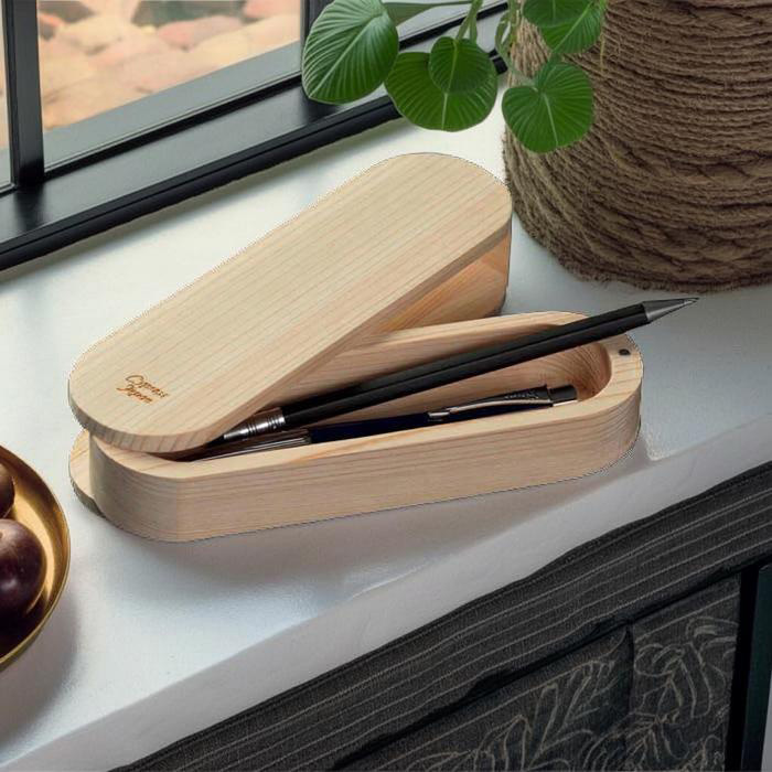 檜 ペンケース スライド 単品販売 日本製 筆箱 筆入れ 木 ギフトボックス入り 文具 おしゃれ かわいい プレゼントに_画像3