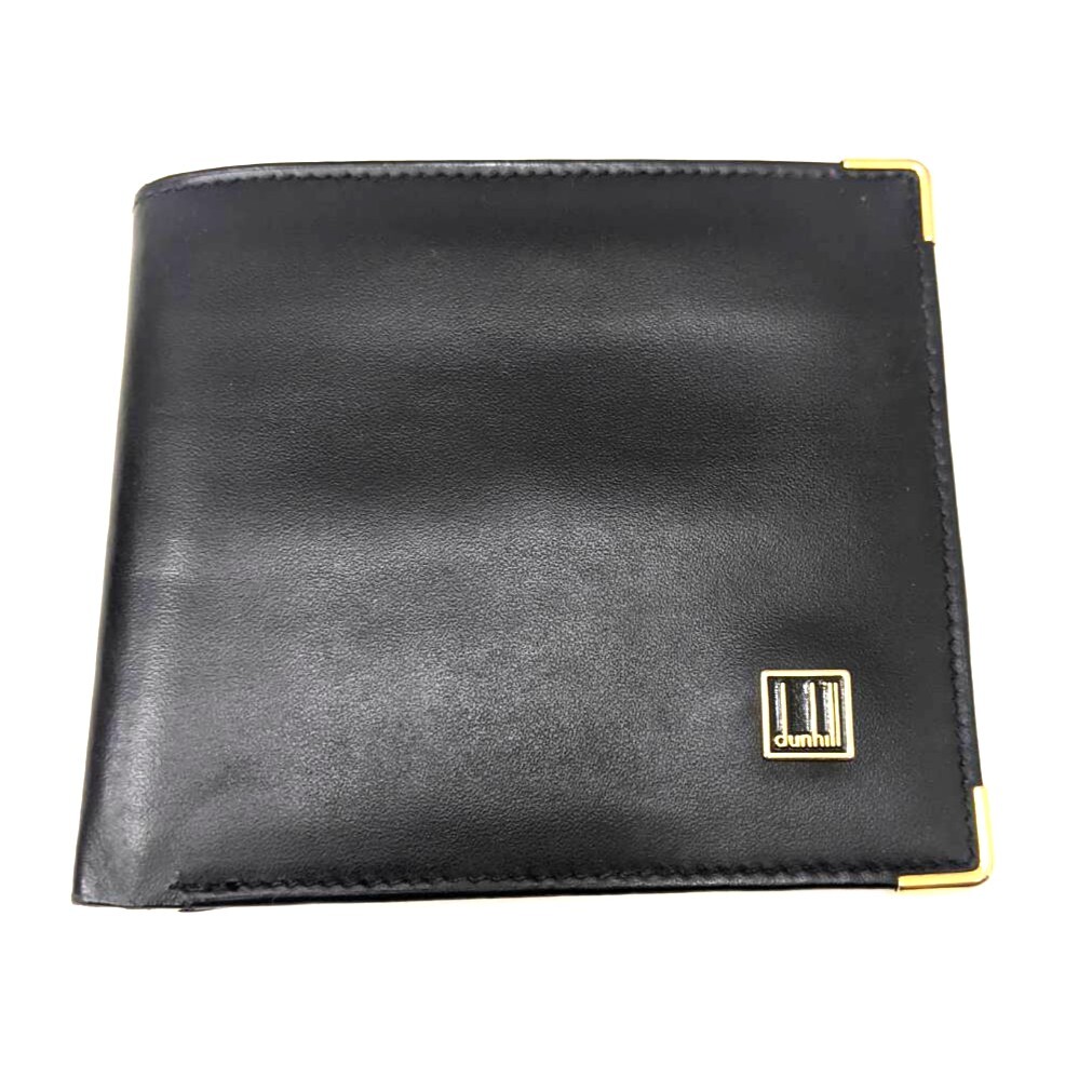 【21503】格安スタート♪大人気 dunhill ダンヒル オックスフォード 二つ折り財布 カーフレザー ブラック コレクション コレクター_画像2
