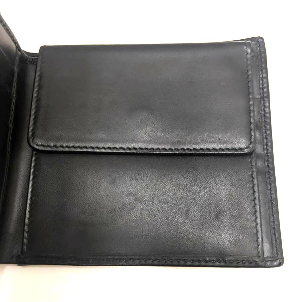 【21503】格安スタート♪大人気 dunhill ダンヒル オックスフォード 二つ折り財布 カーフレザー ブラック コレクション コレクター_画像5