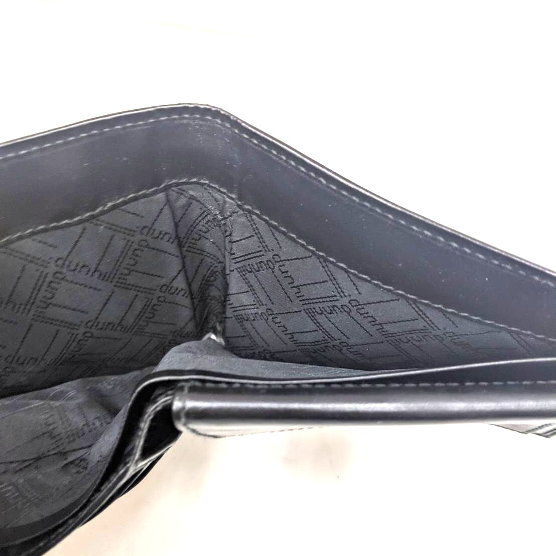 【21503】格安スタート♪大人気 dunhill ダンヒル オックスフォード 二つ折り財布 カーフレザー ブラック コレクション コレクター_画像6