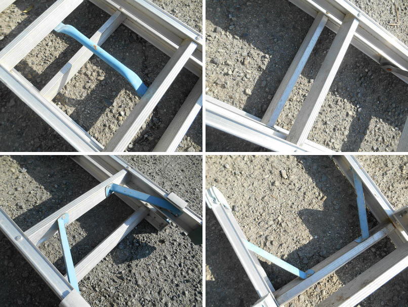 ◆ 長谷川工業 アルミ合金製伸縮形はしご LQ2-40 Hasegawa 伸縮 二連 2連 はしご ハシゴ 梯子 アルミ合金製 100kg 全長4m2cm No.5602_画像8