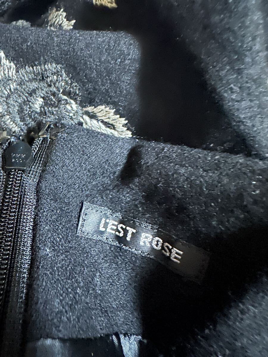 ◇日本製 レストローズ LEST ROSE クラシカル 薔薇花刺繍 ウールカシミヤ混 スカート◇古着レトロ_画像4