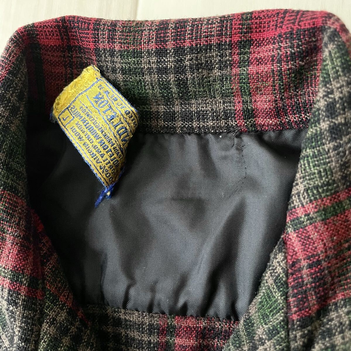 60s PENDLETON ウール ボードシャツ L ペンドルトン オンブレ チェック オープンカラー 開襟 アメリカ製 USA製 ビンテージ vintage 1960_画像7