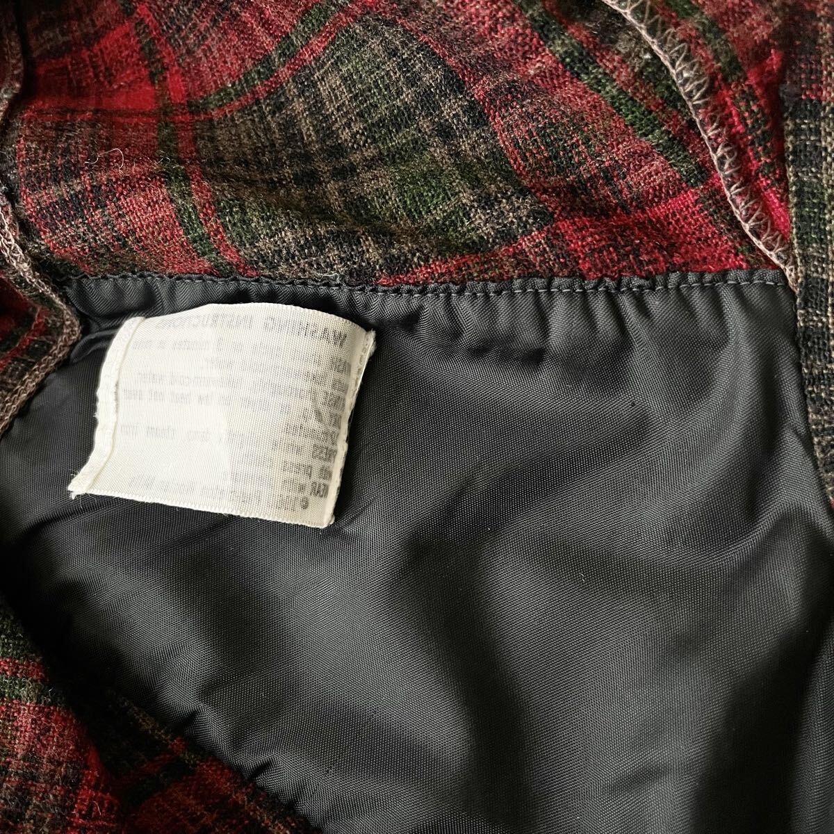 60s PENDLETON ウール ボードシャツ L ペンドルトン オンブレ チェック オープンカラー 開襟 アメリカ製 USA製 ビンテージ vintage 1960_画像9