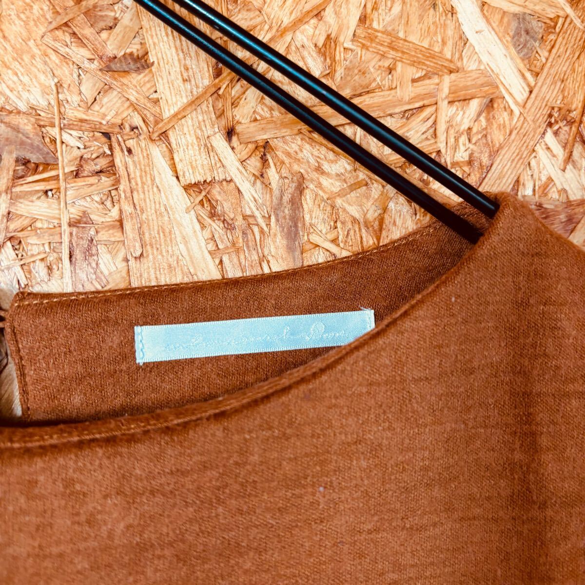 美品　URBAN RESEARCH DOORS 長袖 ワンピース ひざ丈 ポケットあり　キャメル 長袖ワンピース　4984_画像3