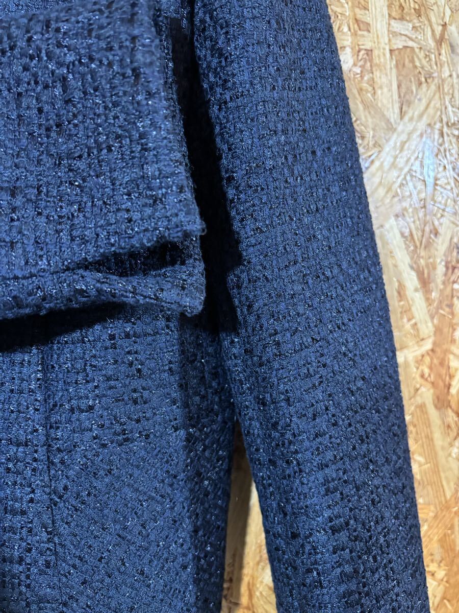 美品　Aylesbuya ジャケット ノーカラージャケット ネイビー 上品 セレモニー　フォーマル　レディース　トップス　5015_画像4