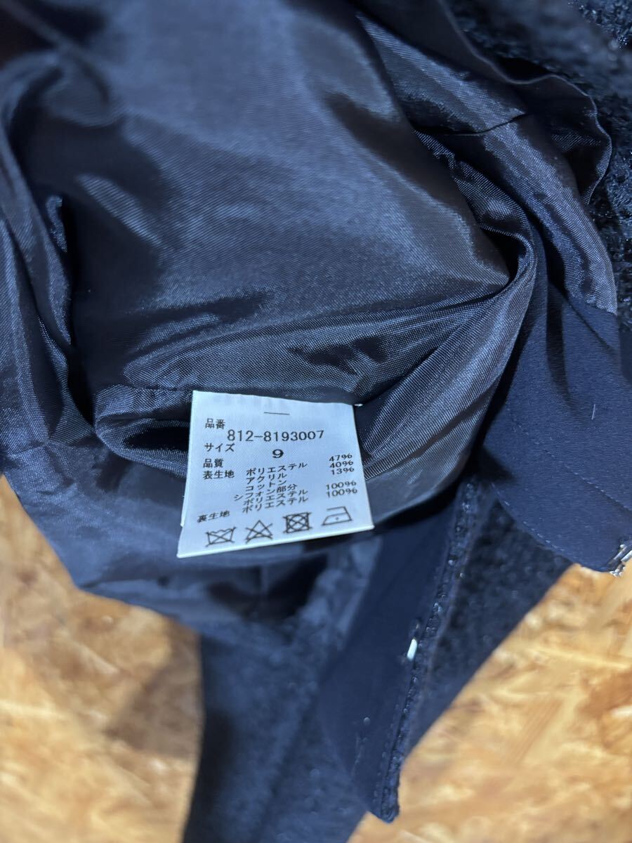 美品　Aylesbuya ジャケット ノーカラージャケット ネイビー 上品 セレモニー　フォーマル　レディース　トップス　5015_画像6