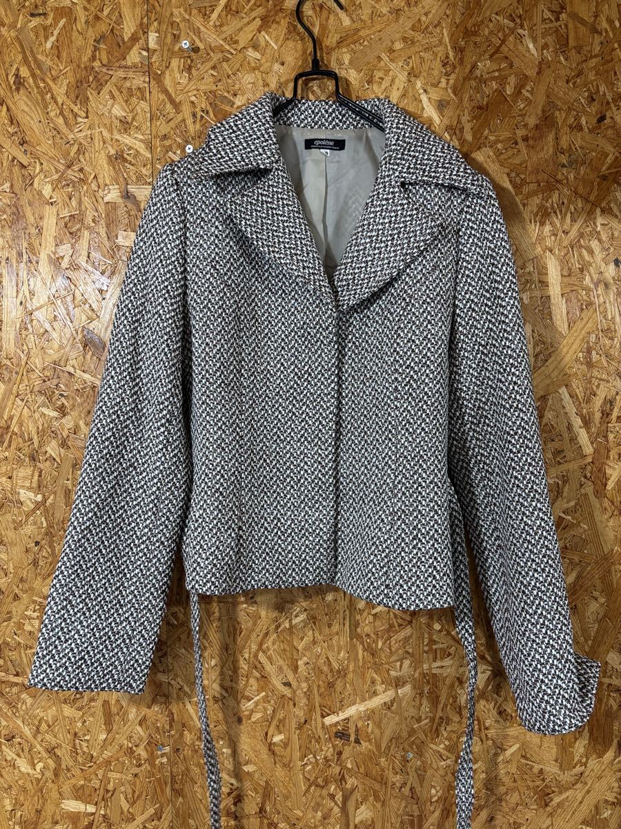 epolene ジャケット ツイード　 大人　ベルト付き　Lサイズ　レディース　トップス　フォーマル　セレモニー　5931_画像1