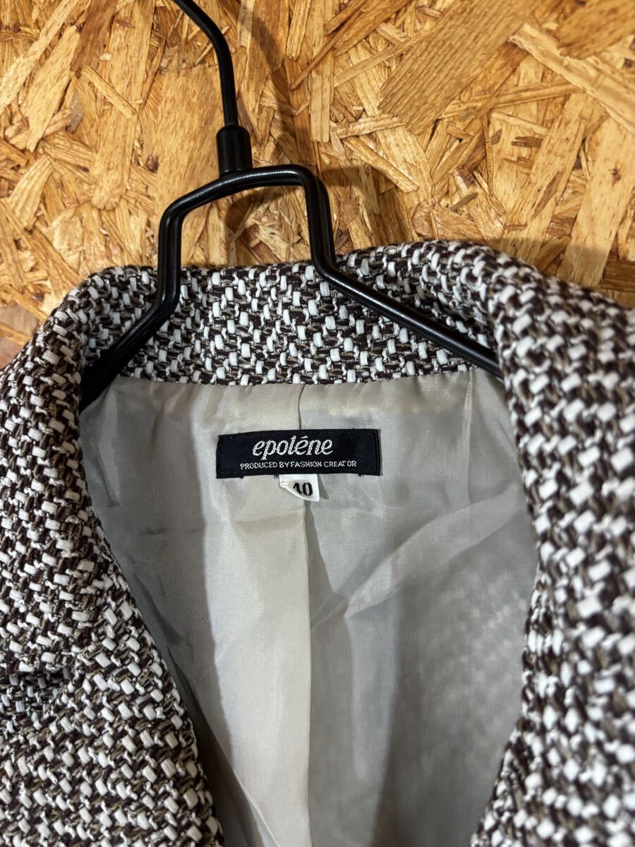 epolene ジャケット ツイード　 大人　ベルト付き　Lサイズ　レディース　トップス　フォーマル　セレモニー　5931_画像5