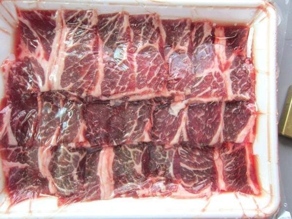 霜降り「牛カルビ500g」4mmカット、カナダ産　焼肉用_画像7