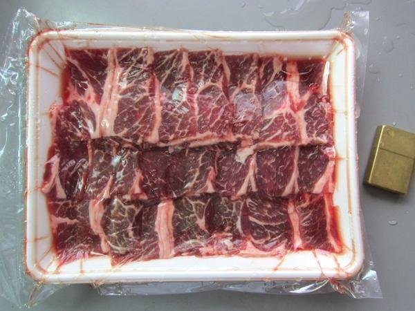 霜降り「牛カルビ500g」4mmカット、カナダ産　焼肉用_画像6