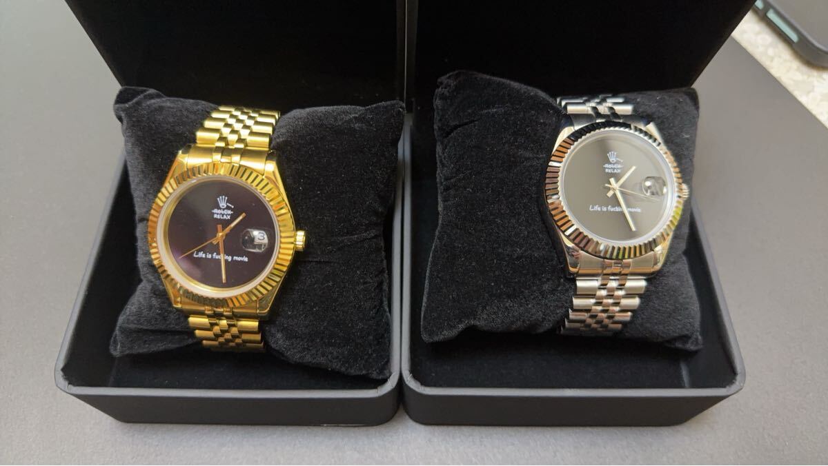 新品、送料無料　2個セット　Rolexではないデイトジャスト　自動巻き　メンズ　ロレックスタイル　ユニセックス腕時計　パロディウォッチ　_画像1
