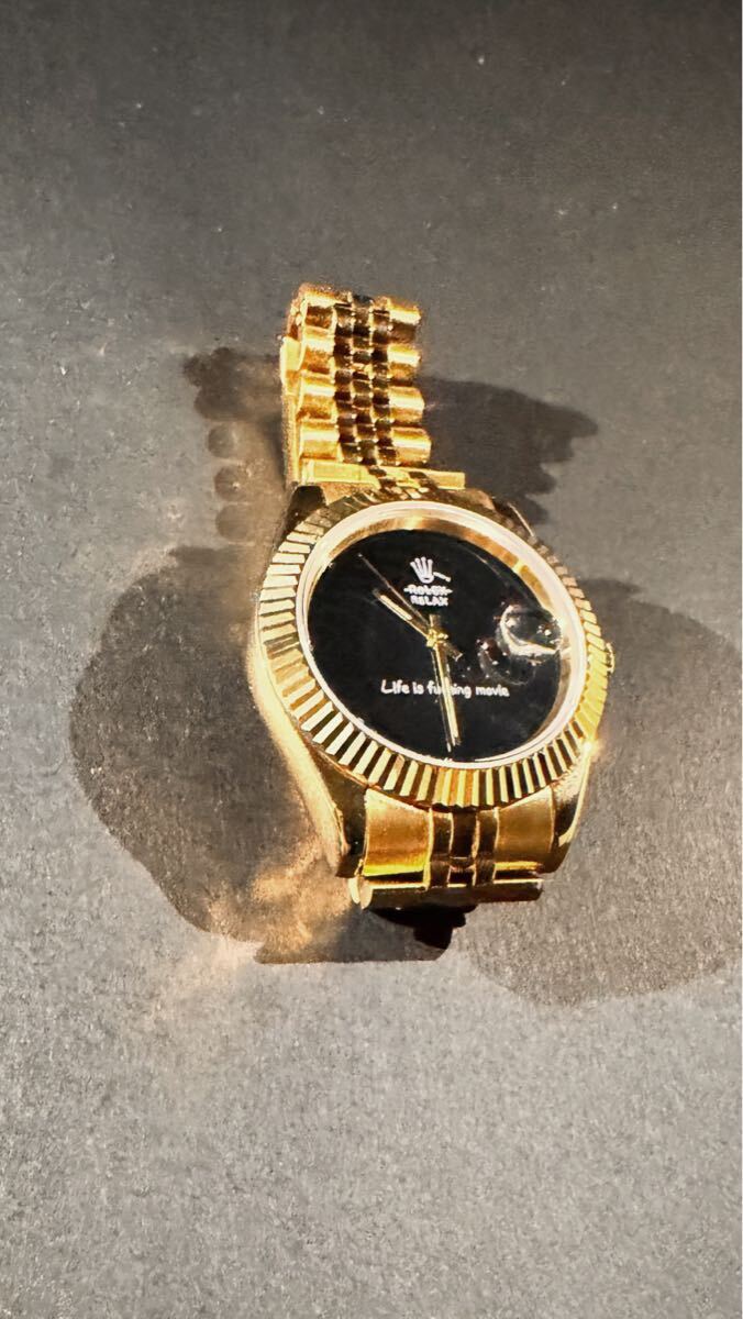 新品、送料無料「Rolexスタイル自動巻き ロレックスではないディトジャスト　ユニセックス　腕時計　メンズウォッチ　ゴールドウォッチ_画像8