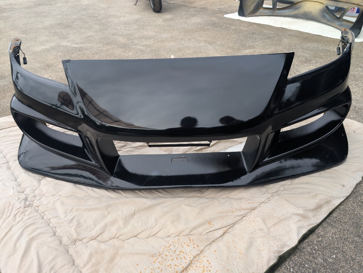 RX-8 ヴェイルサイド Veilside エアロ フロントバンパー 本物 割れカケ有 カラーPZ(A3F) ブリリアントブラック 状態悪い為1円スタート_画像1