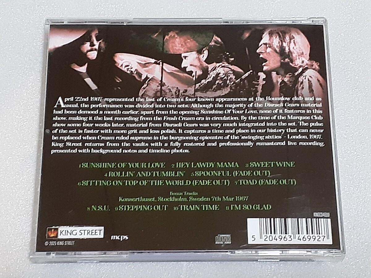 CREAM/LIVE IN LONDON 1967 輸入盤CD UK ROCK BLUES 放送音源_画像3
