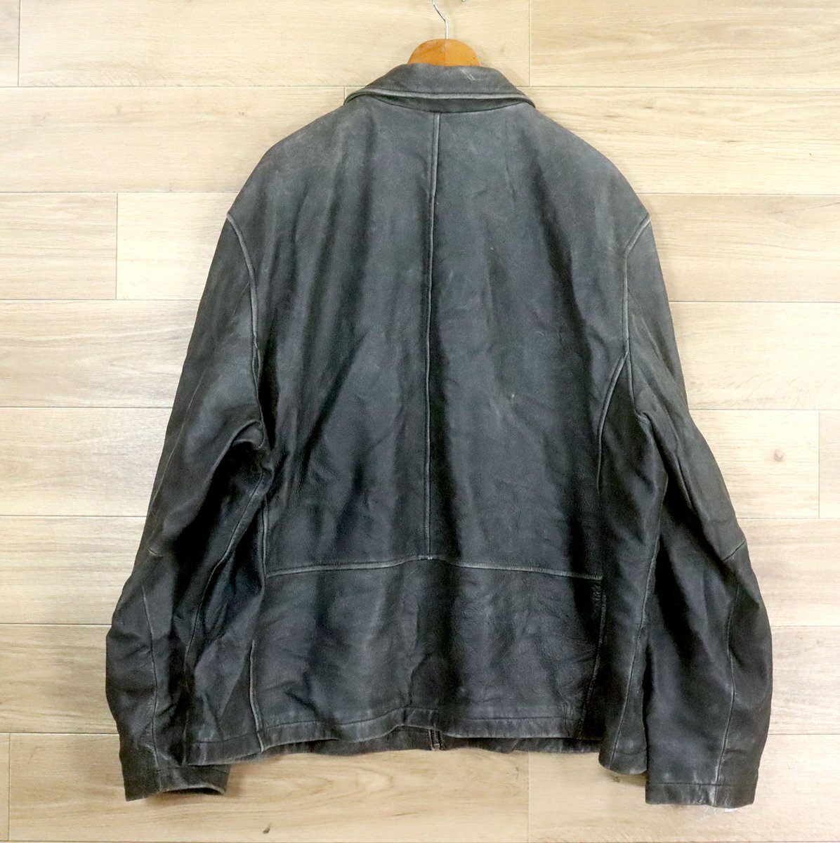 I10T/D9.26-2　アメリカ古着　Eddie Bauer　エディーバウアー　レザージャケット　本革　XXXL　3XL　皮ジャン　革ジャン　バイカー_画像10