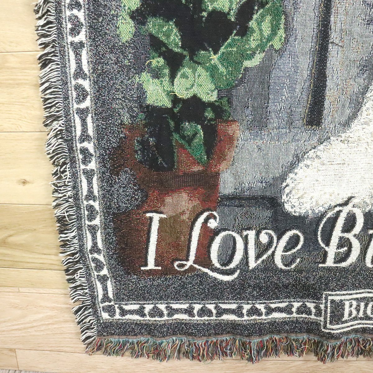 A1-1 I/D10.24-3　USA製　ビションフリーゼ　犬　ドッグ　愛玩動物　メッセージ　ラグ　マット　カーペット　ブランケット　タペストリー_画像4