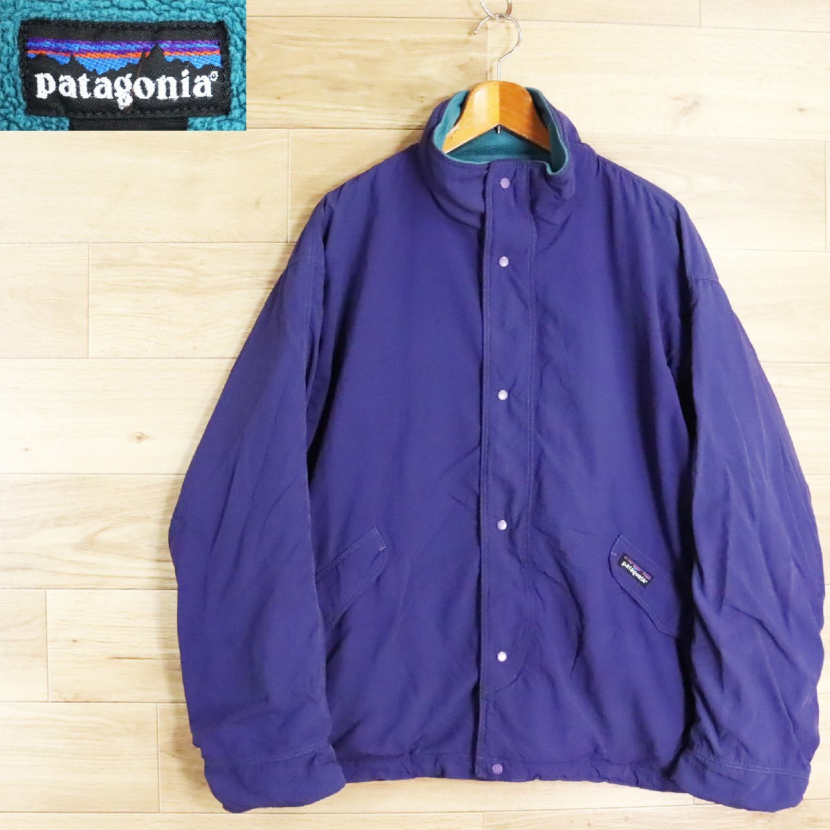 K11T/D6.12-7　90s　USA製　patagonia　パタゴニア　雪無しタグ　ソフトシェルキャプリーン　ジャケット　アウトドア　L　ウォームアップ_画像1