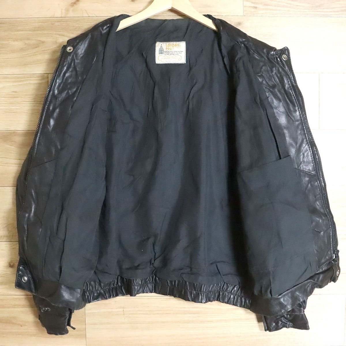 B11T/D10.1-1 LONDONFOG ロンドンフォグ レザージャケット 本革 シングルライダース 皮ジャン 革ジャン M位_画像6