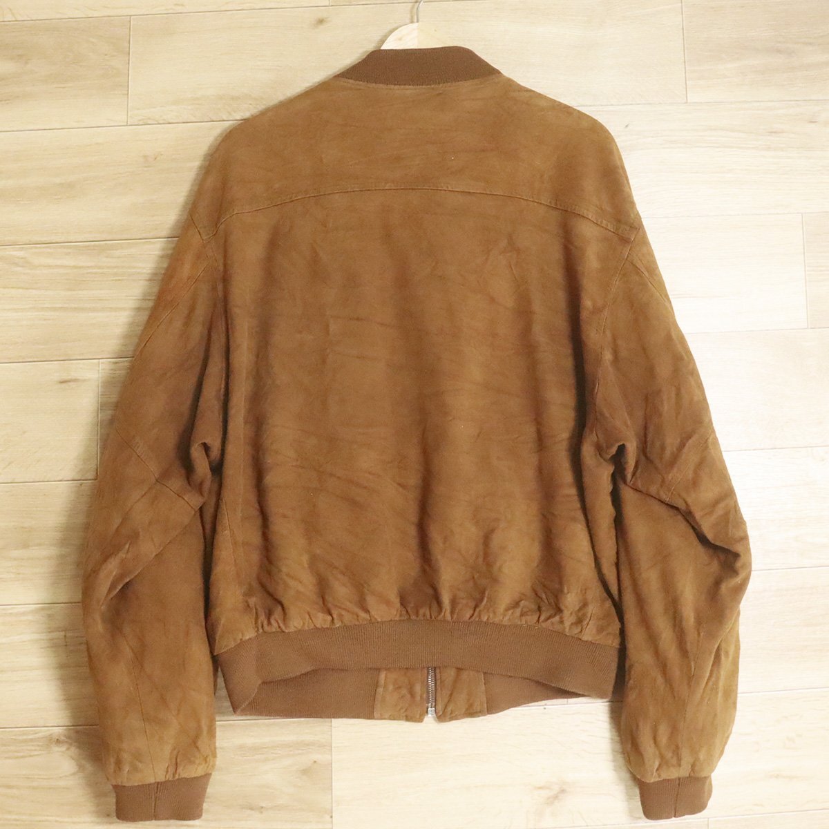 #1T/O8.29-1 フランス製 CHEVIGNON シェビニオン スエード レザージャケット 本革 バルスタージャケット XL 革ジャン 皮ジャン_画像10