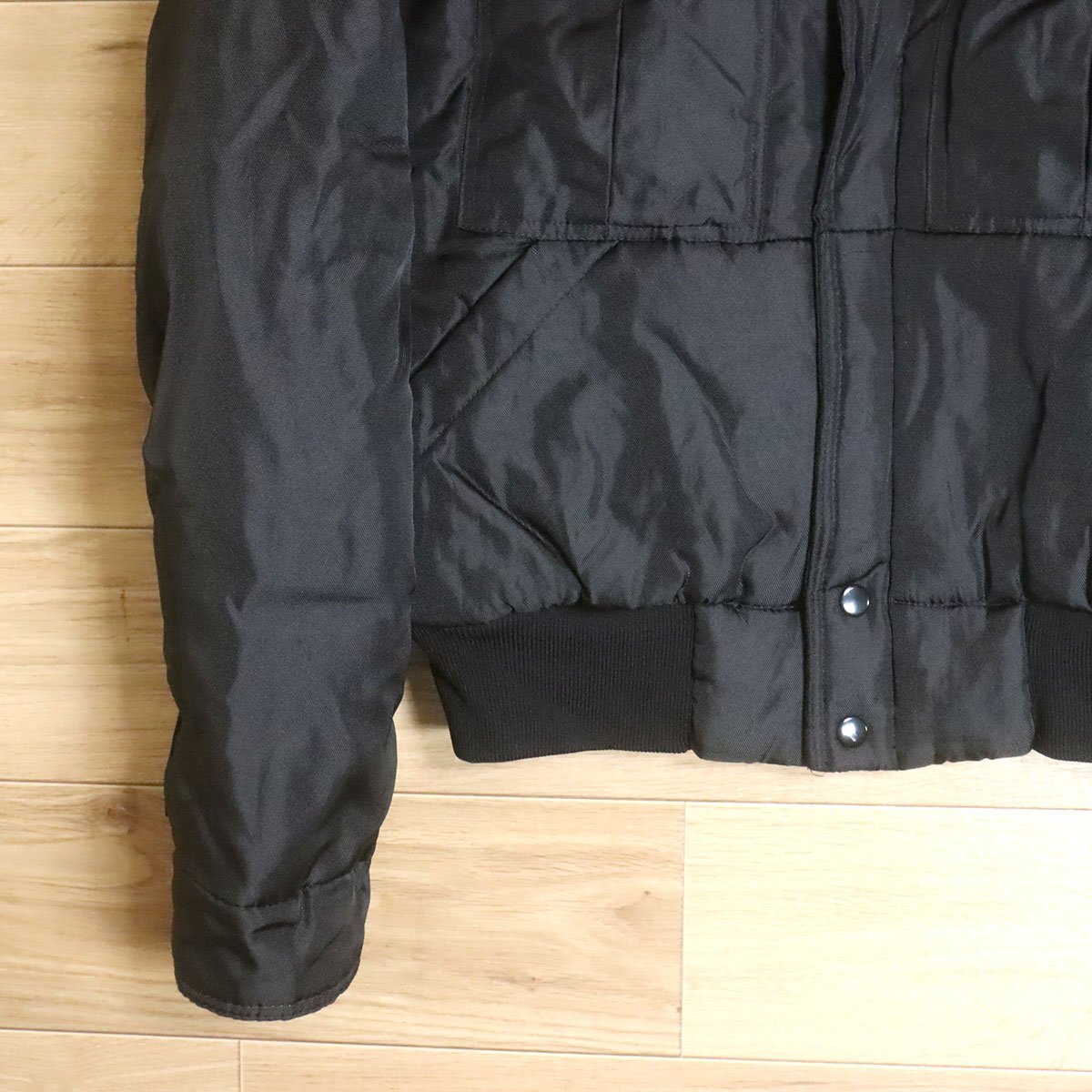 L6R/R5.19-7 Ocean Pacific オーシャンパシフィック ショールカラー ナイロンジャケット 中綿 パファージャケット M ブラック_画像3