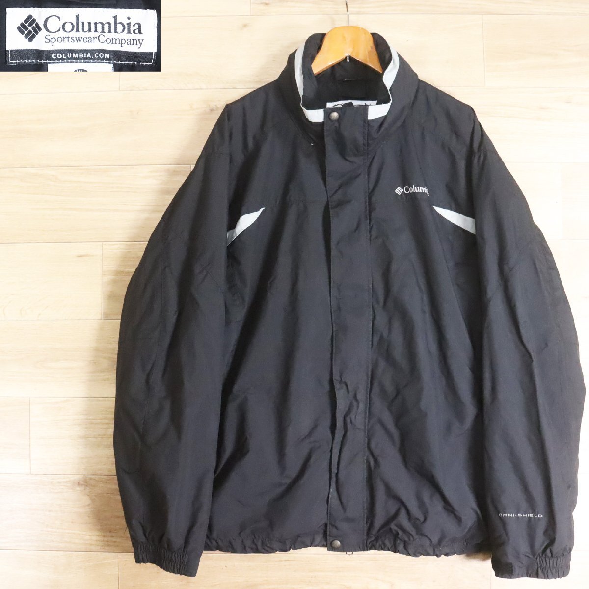 B13O/Y6.12-9　Columbia　コロンビア　ナイロンジャケット　マウンテンパーカー　ダブルジップアップ　ジャンパー　ブルゾン　メンズ　XL_画像1