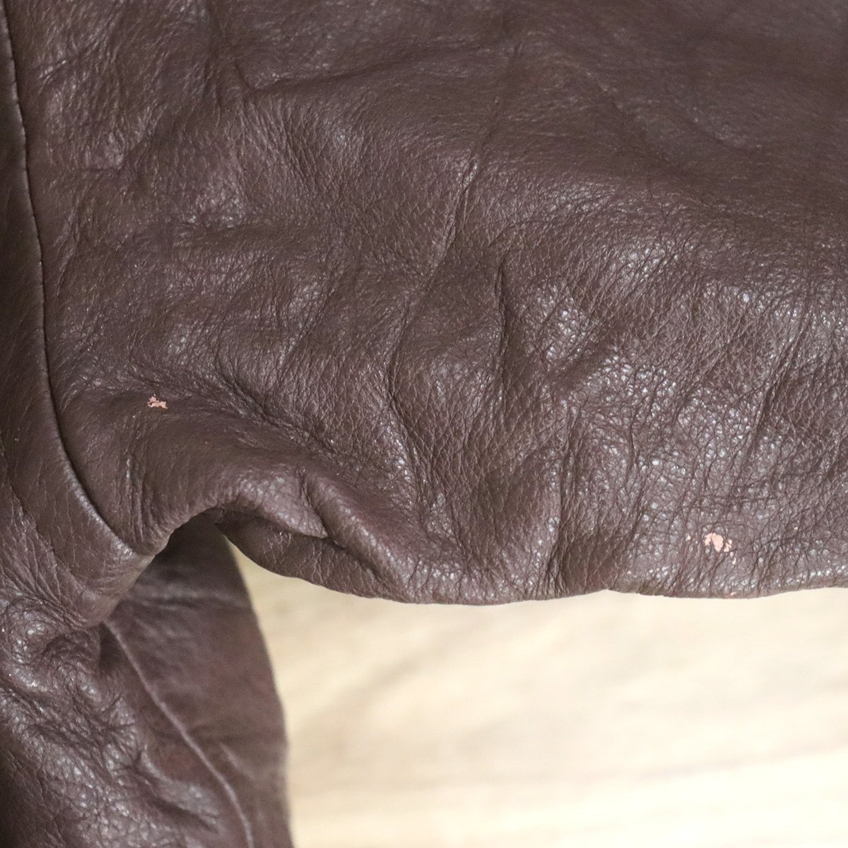 B7S/D10.24-1　MERIT AWARDS　レザージャケット　本革　ボンバージャケット　革ジャン　皮ジャン　ブルゾン　メンズ　L　ブラウン　古着_画像5