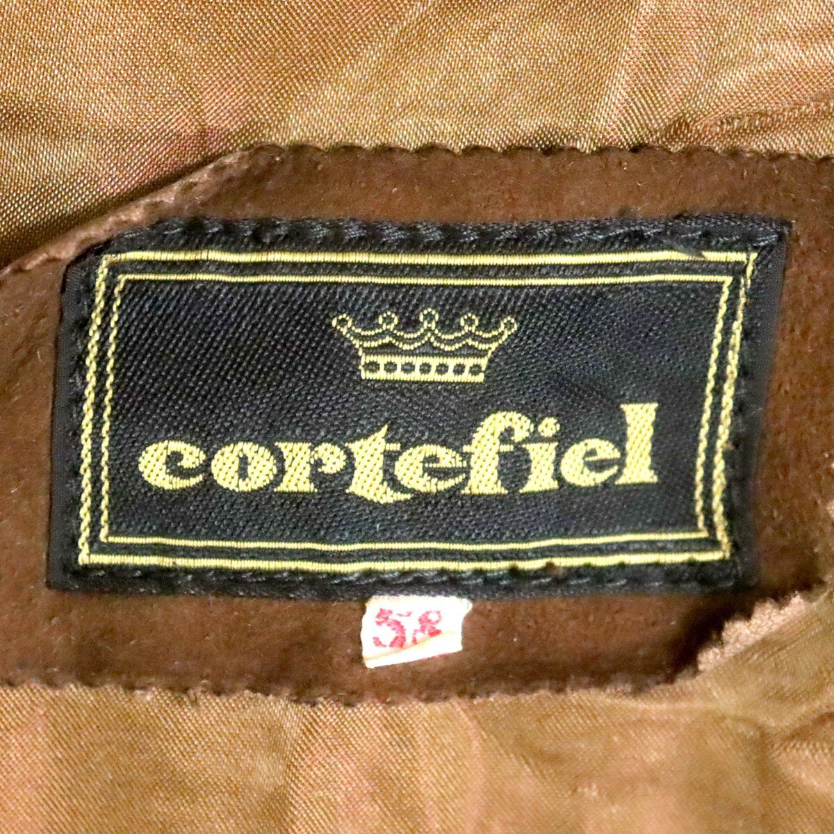 I1R/D10.17-5　ユーロ古着　Cortefiel　ヌバックレザージャケット　本革　レザーブルゾン　革ジャン　皮ジャン　58　メンズ　ブラウン_画像7