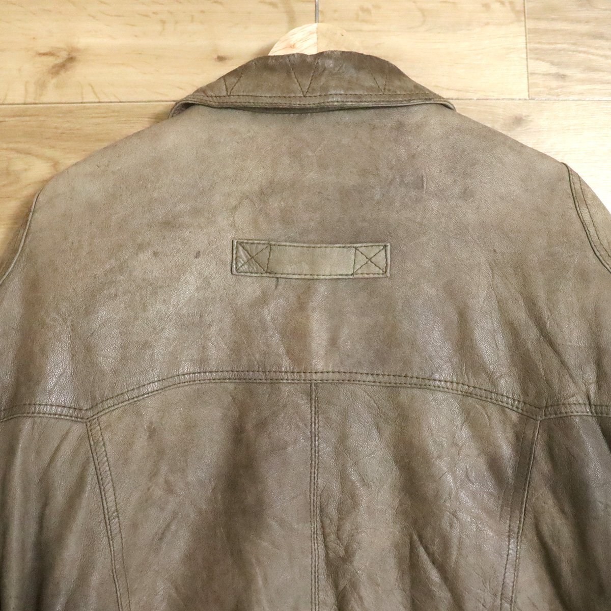 B7S/D10.24-1　ユーロ古着　レザージャケット　本革　ボンバージャケット　革ジャン　皮ジャン　ブルゾン　メンズ　L　ブラウン系　古着_画像9