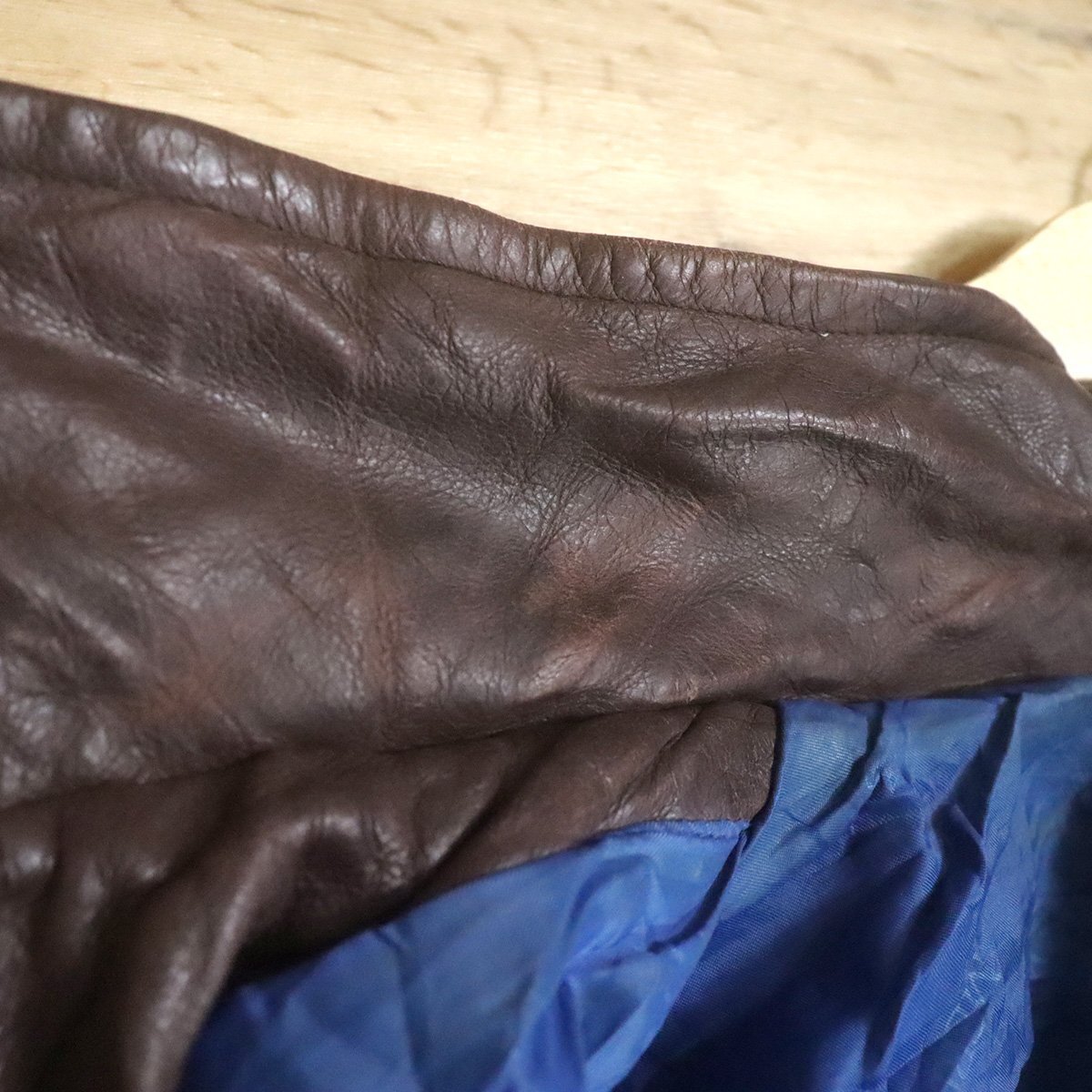 B7S/D10.24-1　MERIT AWARDS　レザージャケット　本革　ボンバージャケット　革ジャン　皮ジャン　ブルゾン　メンズ　L　ブラウン　古着_画像8