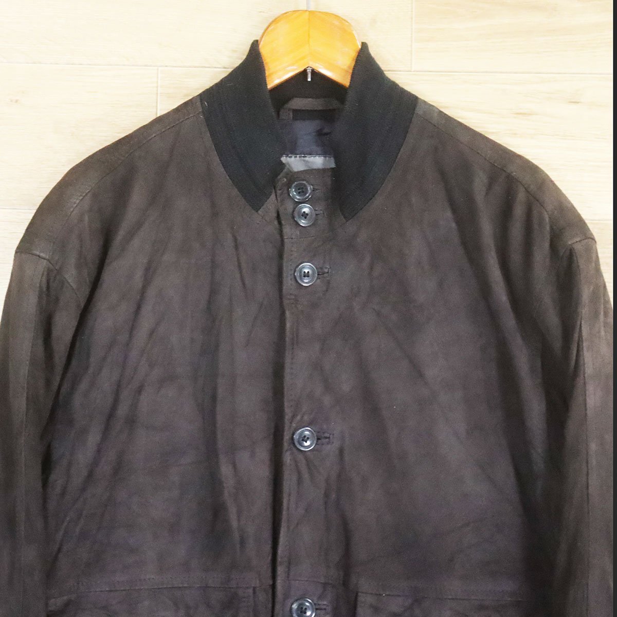 A1Y/O10.13-7 ユーロ古着 Project CLASSICO バルスタージャケット レザージャケット フライトジャケット 本革 スウェード L _画像2