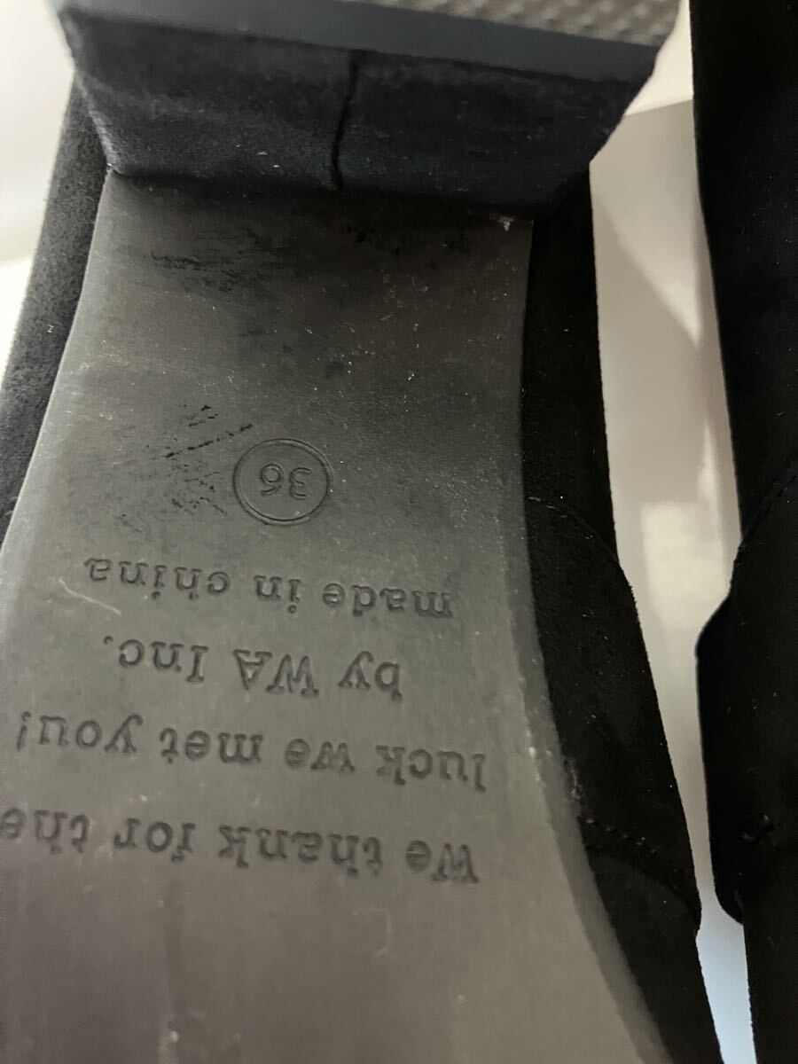  アースミュージックエコロジー オリエンタルトラフィック コラボ スエード 黒 ローファー バックル 靴 36 23cm スエード 太めヒール_画像8