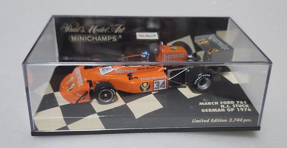 ミニチャンプス 1/43 MARCH FORD 761 H.J.STUCK GERMAN GP 1976 #34(オレンジ) [430760034]　イエーガーマイスター_画像2