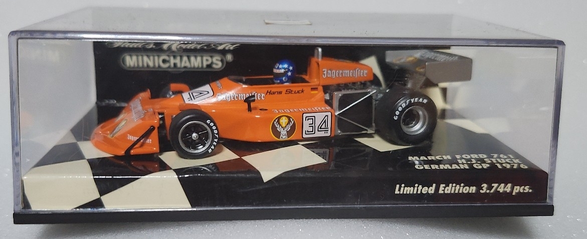 ミニチャンプス 1/43 MARCH FORD 761 H.J.STUCK GERMAN GP 1976 #34(オレンジ) [430760034]　イエーガーマイスター_画像3
