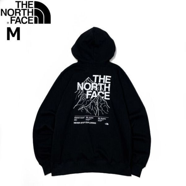 1円～!売切!【正規新品】THE NORTH FACE◆NOVELTY GRAPHIC HOODIE プルオーバー パーカー US限定 グラフィック 男女兼用(M)黒 181130-33_画像3