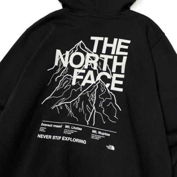 1円～!売切!【正規新品】THE NORTH FACE◆NOVELTY GRAPHIC HOODIE プルオーバー パーカー US限定 グラフィック 男女兼用(M)黒 181130-33_画像4