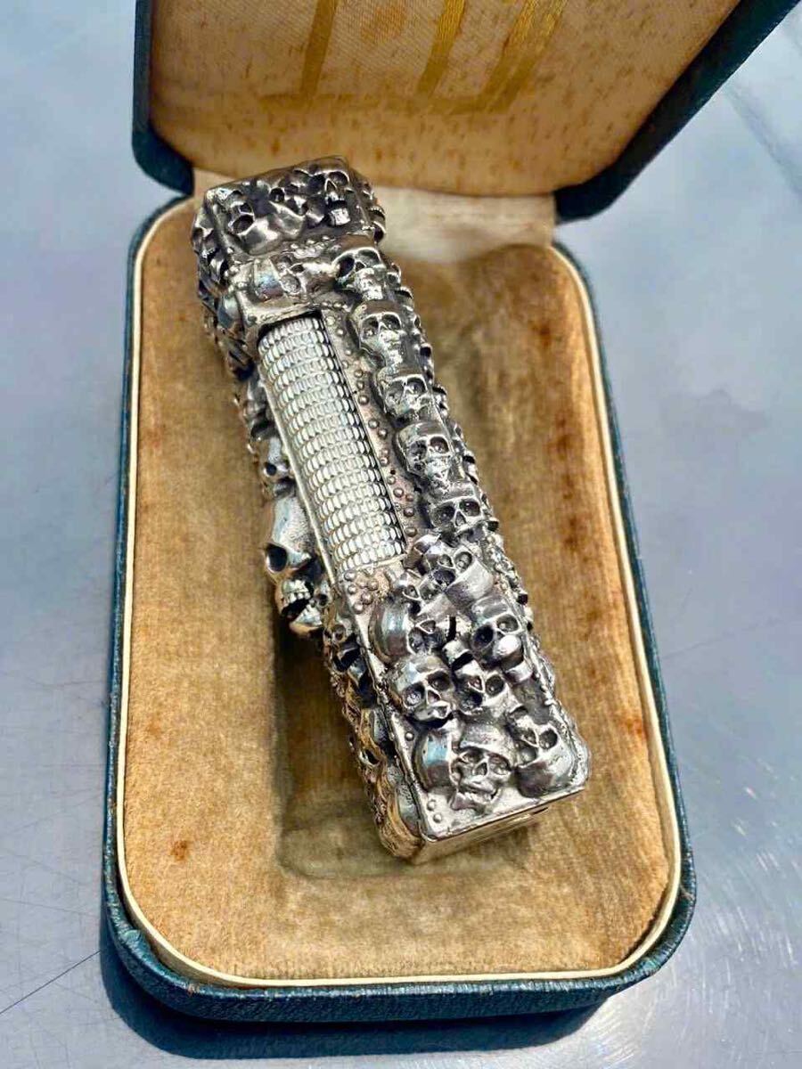 Dunhill ダンヒル ガスライター STERLING 925、スカルデザイン。1970年代に製造されたものです_画像1